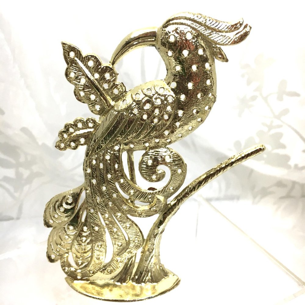 Torino Vtg Gold Tone Metal Bird Earring  5" Rack Display